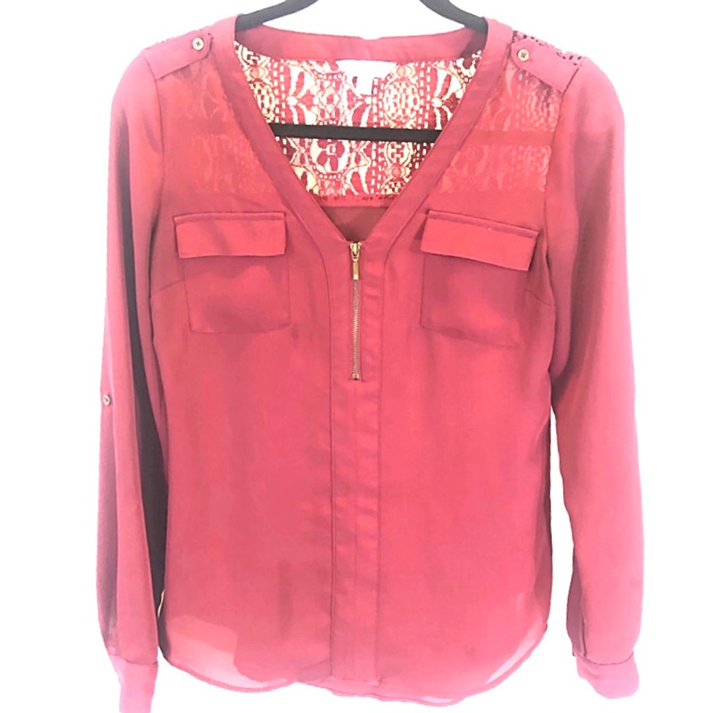 Candies red long sleeve top